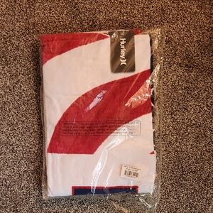Hurley Vibrant Red and White Towel